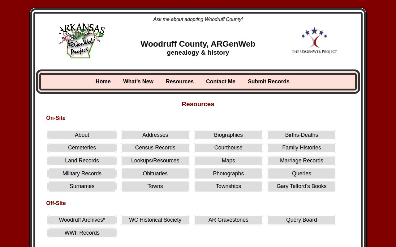 Woodruff County newspaper and archive resources page