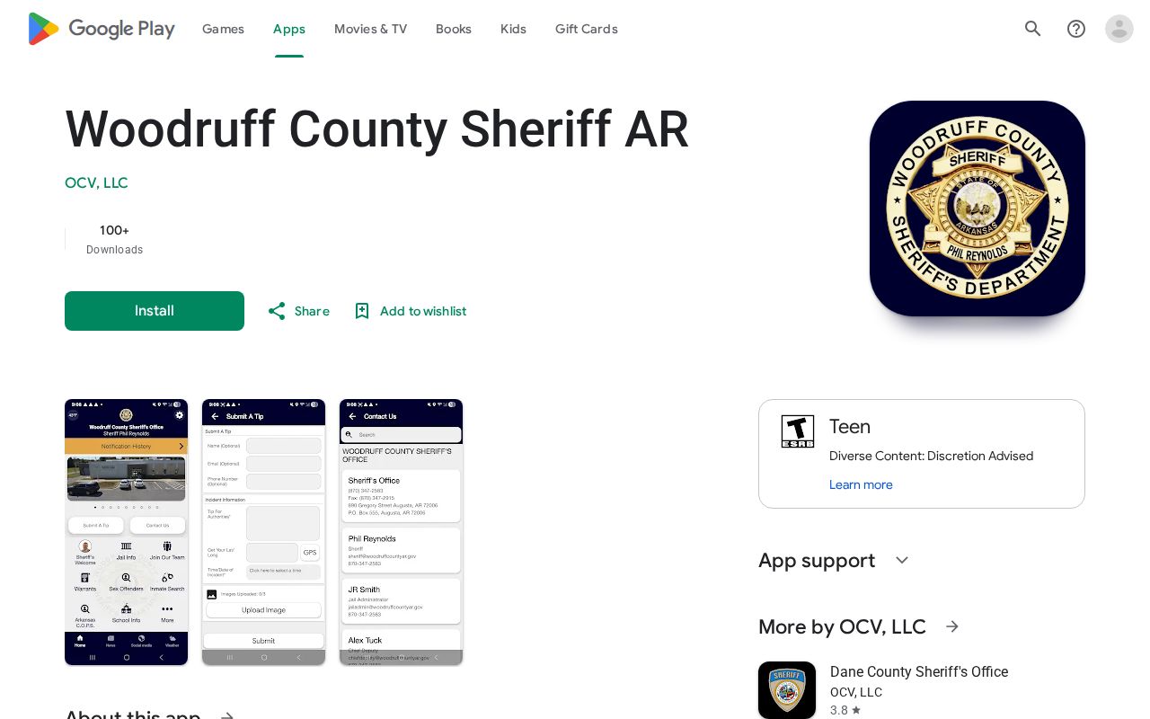 Woodruff County Sheriff arrest information app listing